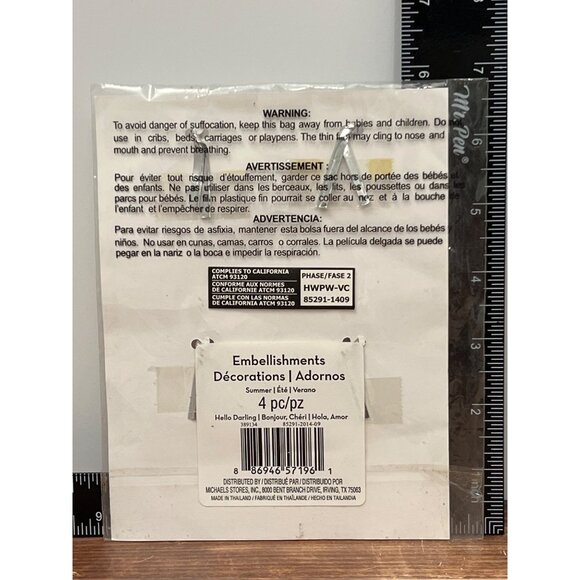 ABSOLUTELY FABULOUS 4 Piece Embellishment Decor Set W Hanger BANNER BY MICHAELS - Picture 3 of 3